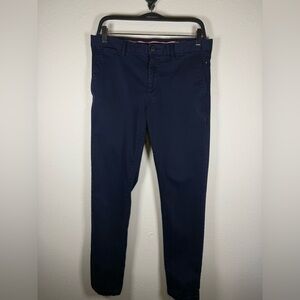 Tommy Hilfiger Bleecker Chino Stretch Slim Fit Navy 32x30.5 Mens